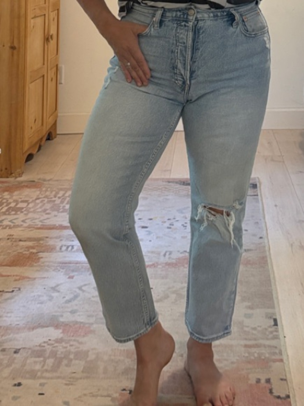 GAP Light Blue Distressed Boyfriend Jeans